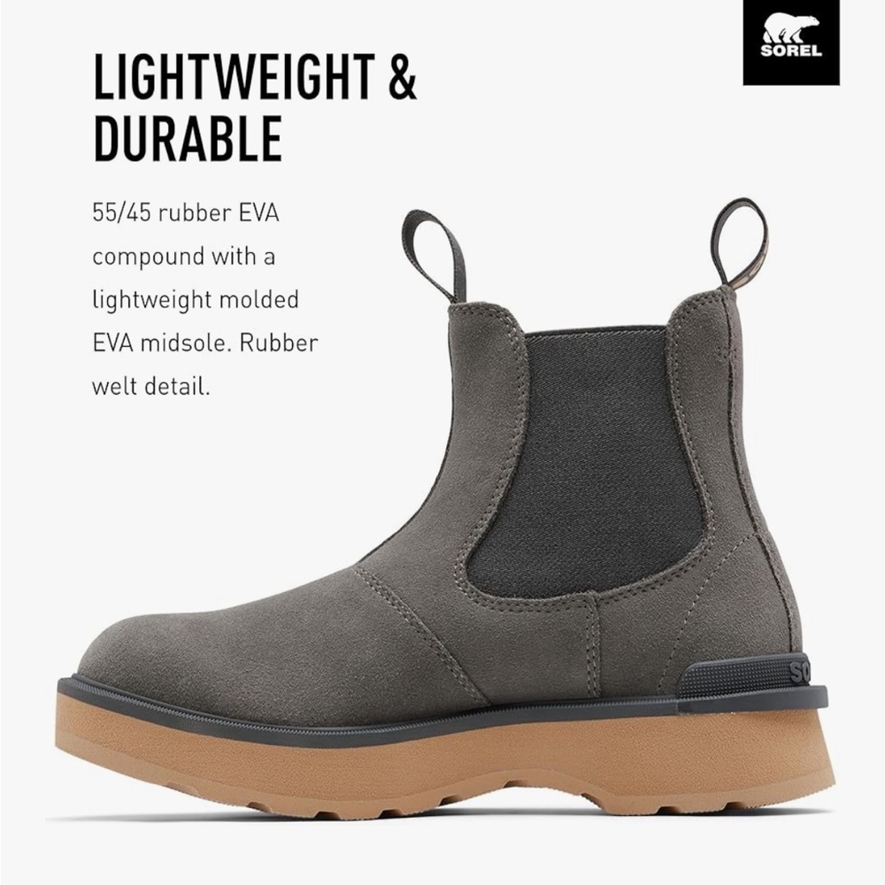 Sorel Hi-Line Chelsea Boots Gray, Charcoal, Quarry sz 9.5 - Picture 8 of 9